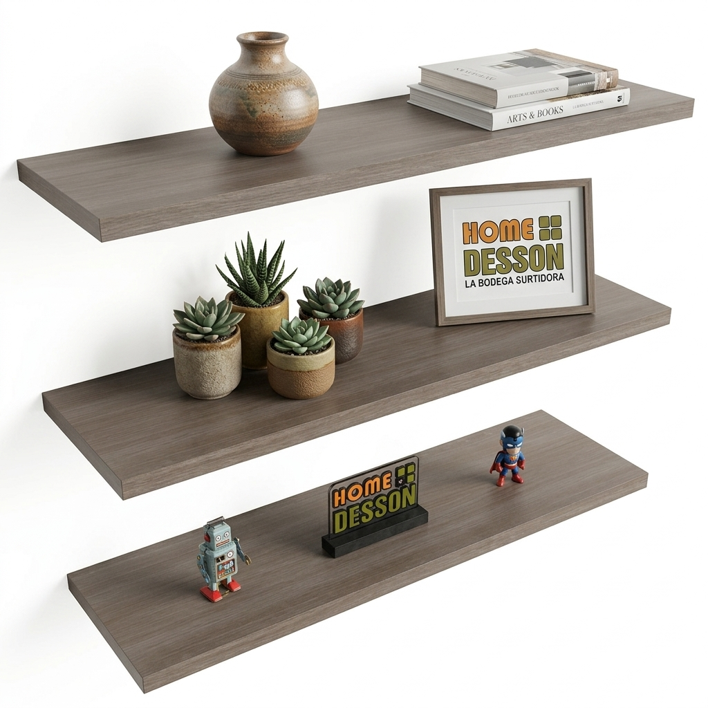 Kit de 3 Repisas Flotantes de 50cm x 15cm Decoración Moderna