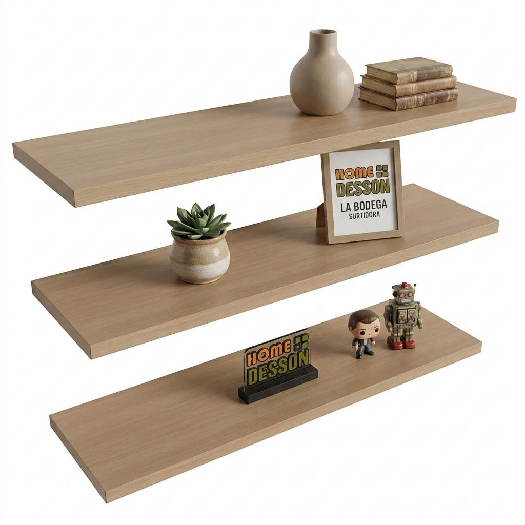Kit de 3 Repisas Flotantes de 50cm x 15cm Decoración Moderna