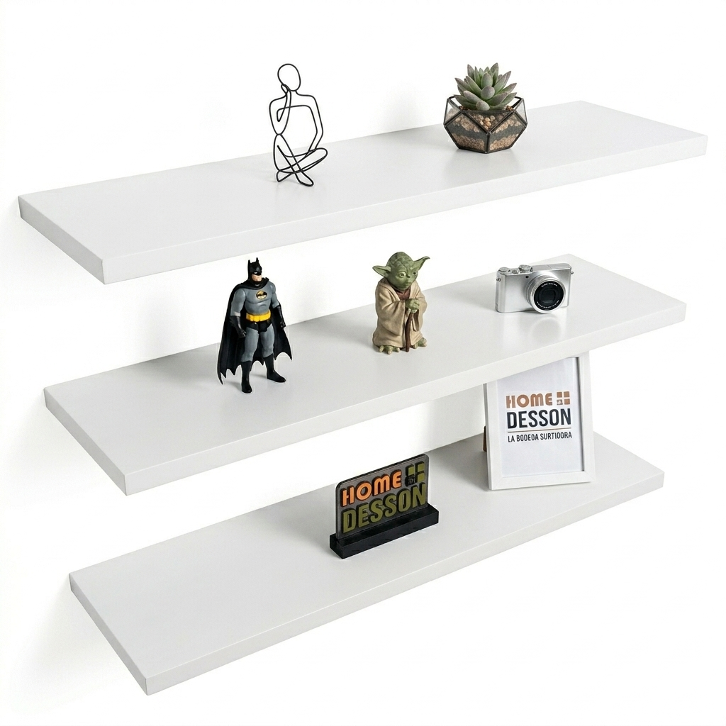 Kit de 3 Repisas Flotantes de 50cm x 15cm Decoración Moderna